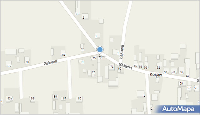 Kosów, Główna, 73, mapa Kosów