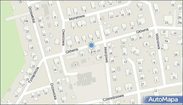 Kostrzyn nad Odrą, Główna, 8, mapa Kostrzyn nad Odrą