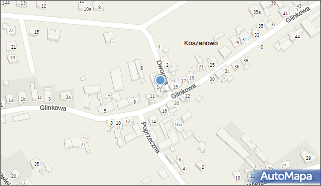 Koszanowo, Glinkowa, 13, mapa Koszanowo