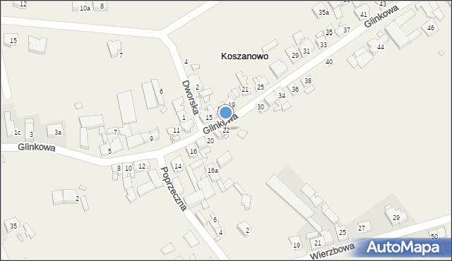 Koszanowo, Glinkowa, 22, mapa Koszanowo