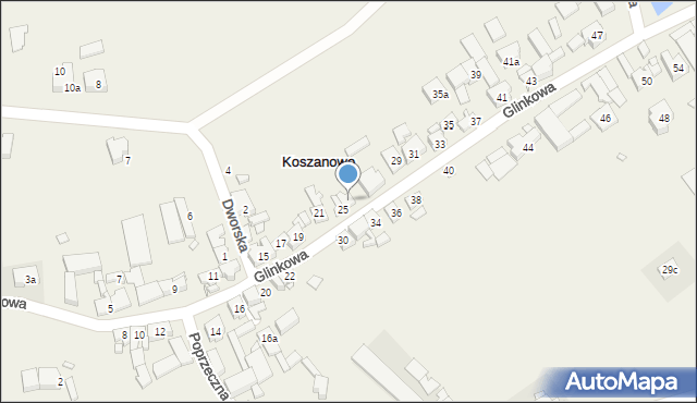 Koszanowo, Glinkowa, 27, mapa Koszanowo