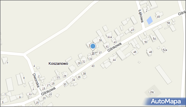 Koszanowo, Glinkowa, 35, mapa Koszanowo