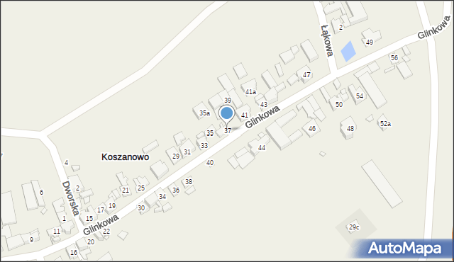 Koszanowo, Glinkowa, 37, mapa Koszanowo