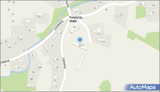 Koszyce Małe, Główna, 31, mapa Koszyce Małe