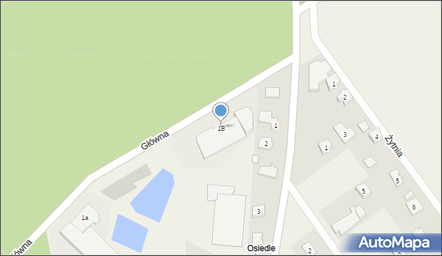 Koteże, Główna, 1B, mapa Koteże