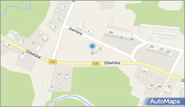 Kotlarnia, Gliwicka, 11, mapa Kotlarnia