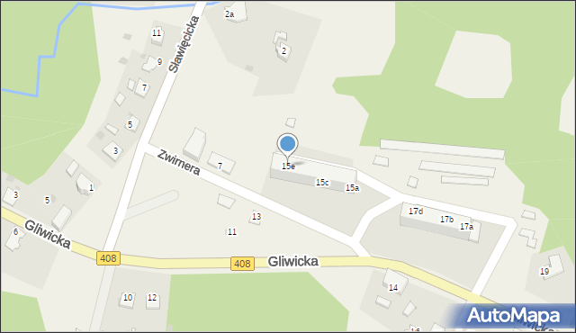 Kotlarnia, Gliwicka, 15e, mapa Kotlarnia