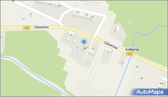 Kotlarnia, Gliwicka, 16a, mapa Kotlarnia