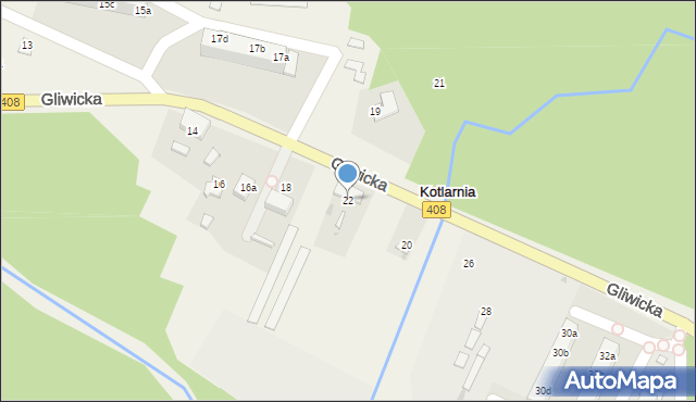 Kotlarnia, Gliwicka, 22, mapa Kotlarnia