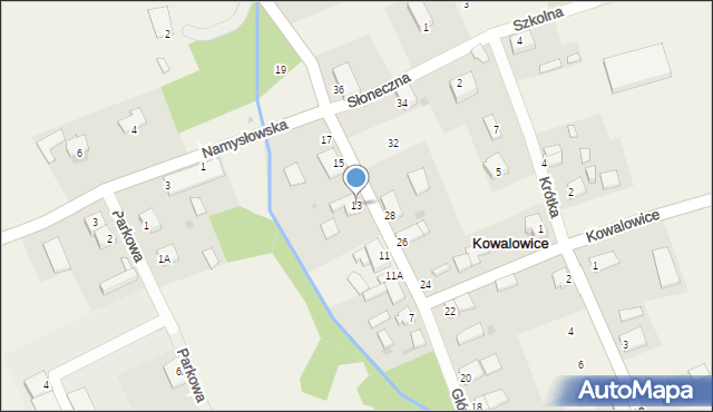 Kowalowice, Główna, 13, mapa Kowalowice