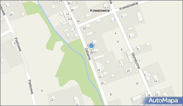 Kowalowice, Główna, 18, mapa Kowalowice