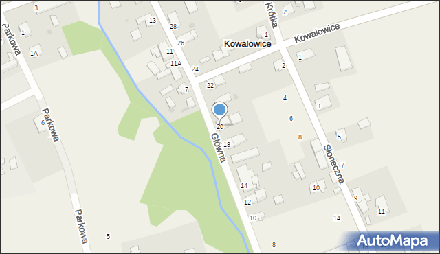 Kowalowice, Główna, 20, mapa Kowalowice