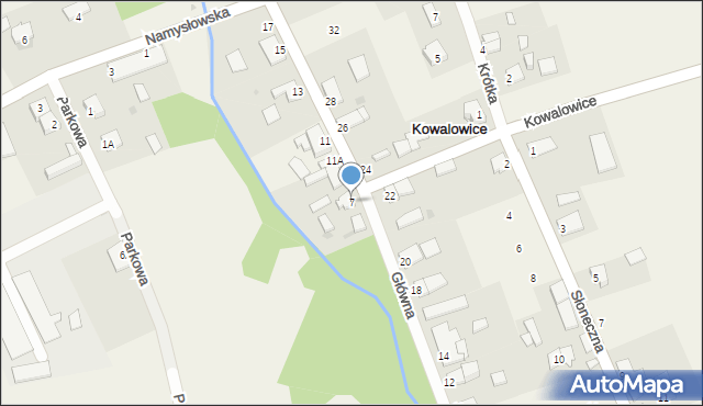 Kowalowice, Główna, 7, mapa Kowalowice