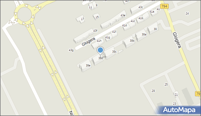 Kraków, Glogera Zygmunta, 39d, mapa Krakowa