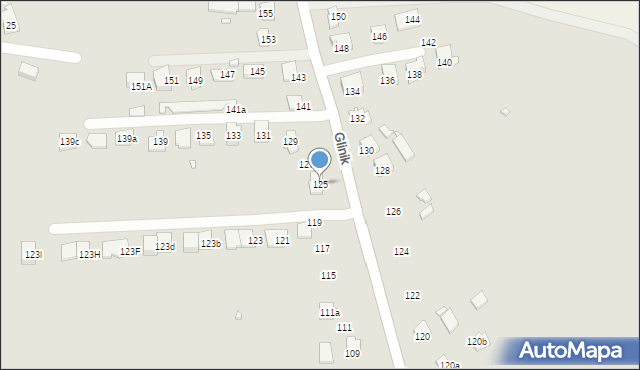 Kraków, Glinik, 125, mapa Krakowa