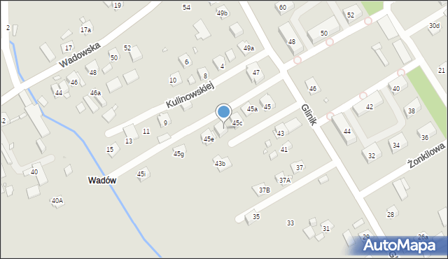 Kraków, Glinik, 45d, mapa Krakowa