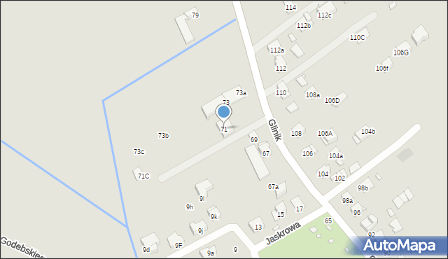 Kraków, Glinik, 71, mapa Krakowa