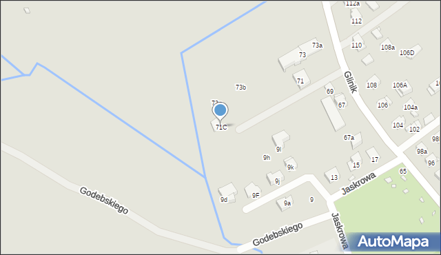 Kraków, Glinik, 71C, mapa Krakowa