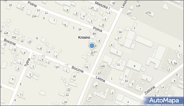 Krosno, Główna, 12, mapa Krosna