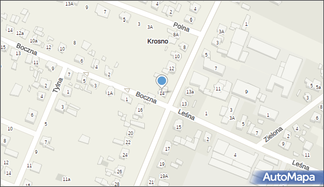 Krosno, Główna, 14, mapa Krosna