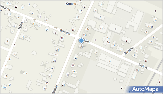 Krosno, Główna, 15, mapa Krosna