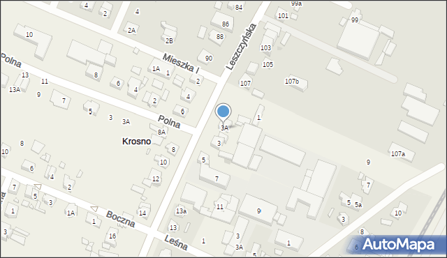 Krosno, Główna, 3A, mapa Krosna