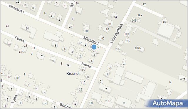 Krosno, Główna, 4, mapa Krosna