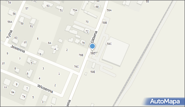 Krosno, Główna, 59D, mapa Krosna