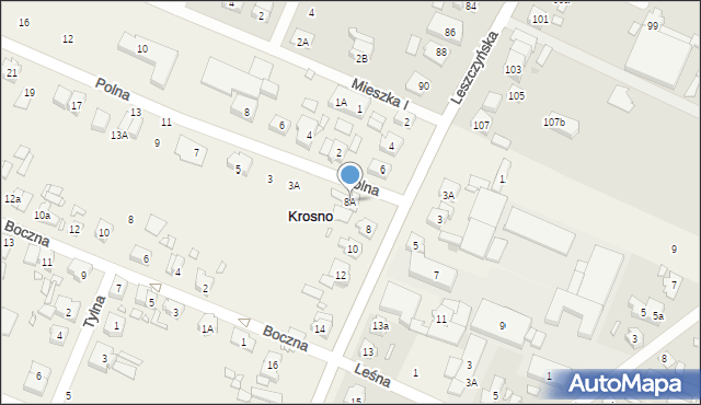 Krosno, Główna, 8A, mapa Krosna