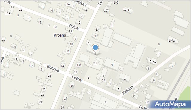 Krosno, Główna, 9a, mapa Krosna