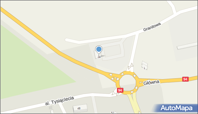 Kruszyn, Główna, 1a, mapa Kruszyn