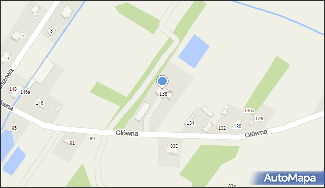 Krzaki Czaplinkowskie, Główna, 138, mapa Krzaki Czaplinkowskie