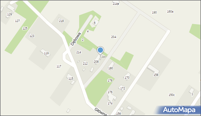 Krzaki Czaplinkowskie, Główna, 208/2, mapa Krzaki Czaplinkowskie