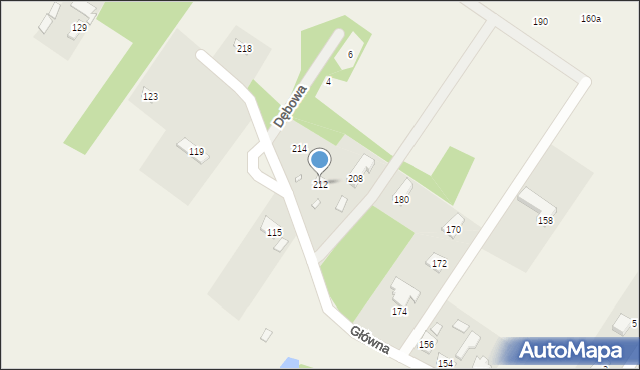 Krzaki Czaplinkowskie, Główna, 212, mapa Krzaki Czaplinkowskie