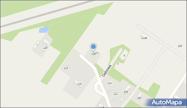 Krzaki Czaplinkowskie, Główna, 218, mapa Krzaki Czaplinkowskie