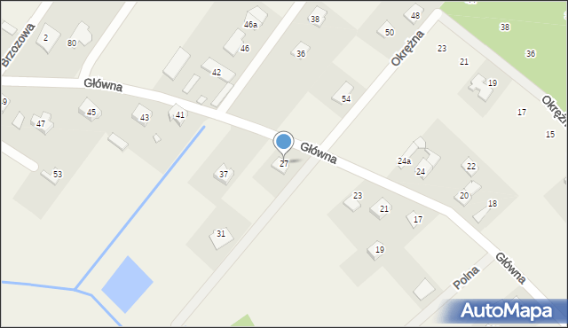 Krzaki Czaplinkowskie, Główna, 27, mapa Krzaki Czaplinkowskie