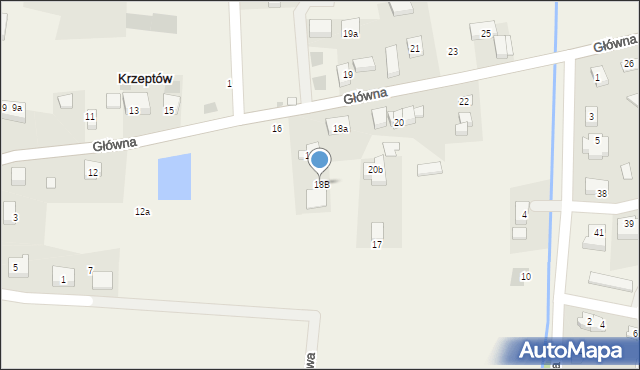 Krzeptów, Główna, 18B, mapa Krzeptów