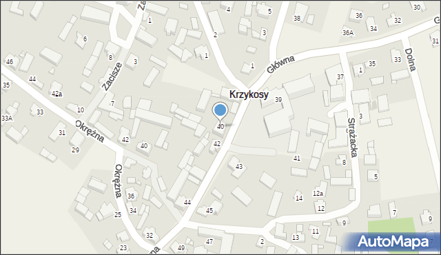 Krzykosy, Główna, 40, mapa Krzykosy