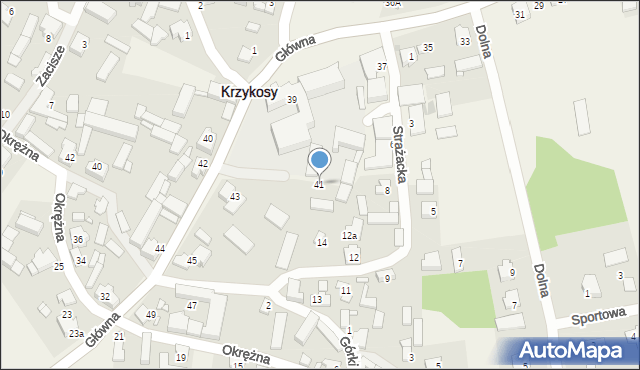 Krzykosy, Główna, 41, mapa Krzykosy