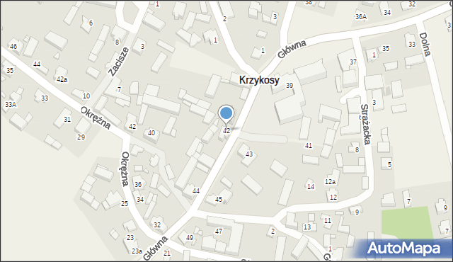 Krzykosy, Główna, 42, mapa Krzykosy