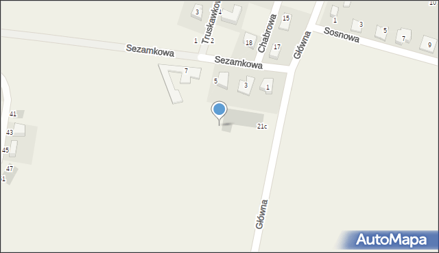 Krzyków, Główna, 21c, mapa Krzyków