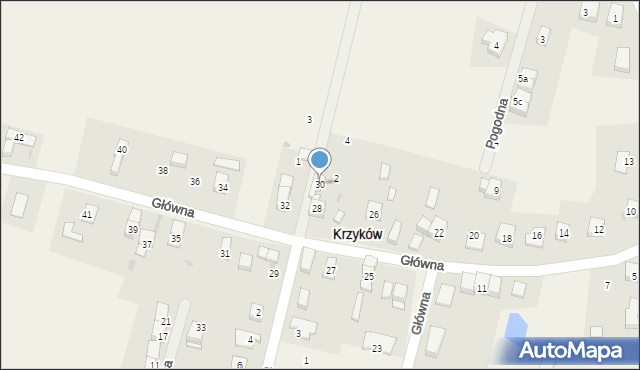 Krzyków, Główna, 30, mapa Krzyków