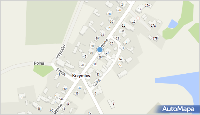 Krzymów, Główna, 29, mapa Krzymów