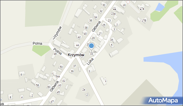 Krzymów, Główna, 33a, mapa Krzymów