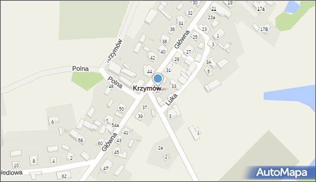 Krzymów, Główna, 35, mapa Krzymów