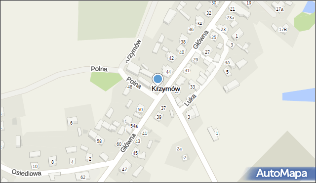 Krzymów, Główna, 46A, mapa Krzymów