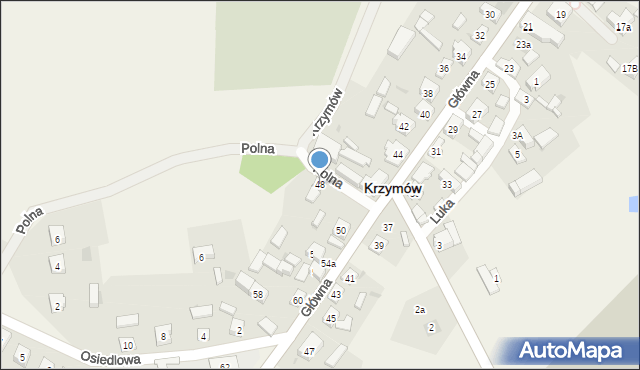 Krzymów, Główna, 48, mapa Krzymów