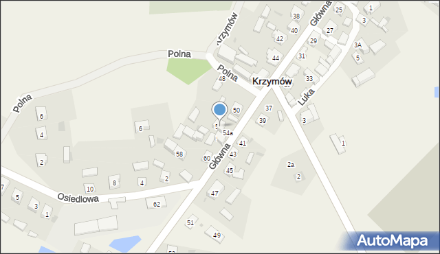 Krzymów, Główna, 54b, mapa Krzymów