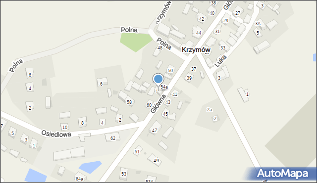 Krzymów, Główna, 56, mapa Krzymów