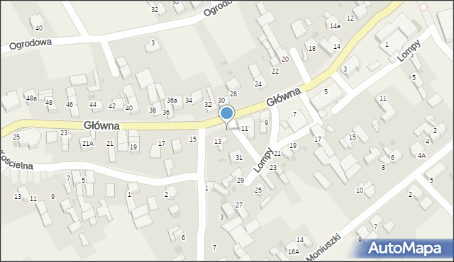 Krzyżanowice, Główna, 13A, mapa Krzyżanowice